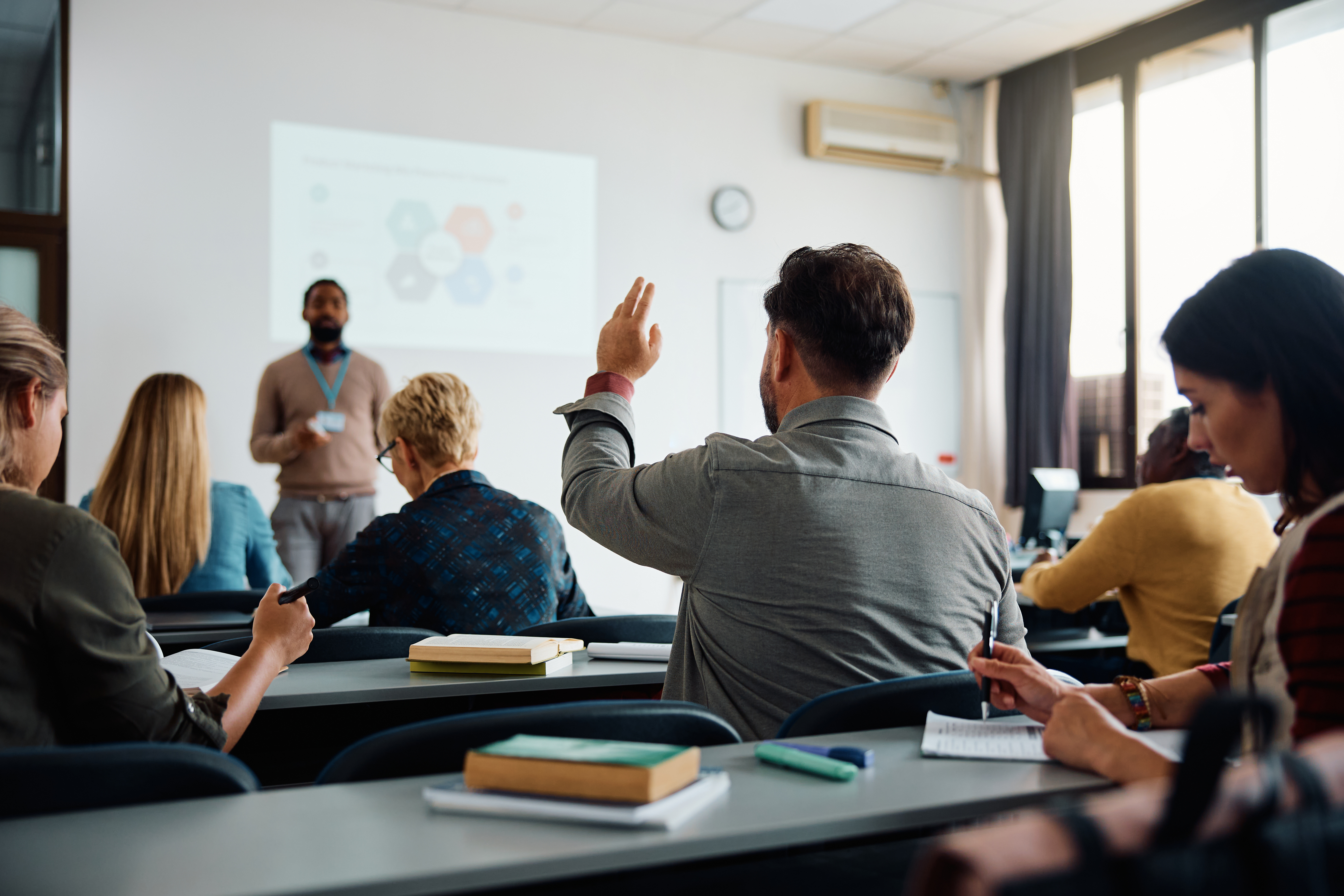 higher education students in the classroom